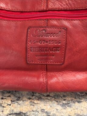 Ashwood Heritage Genuine Leather Red Woven Shoulder Bag Purse